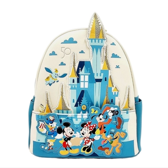 Loungefly Handbags - Loungefly Walt Disney World 50th Anniversary Castle Mickey and Friends Backpack